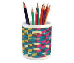 Modern Colorful Blocks Pencil Pen Holder