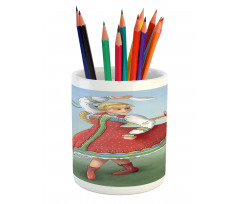 Slavic Girl Dancing Drawing Pencil Pen Holder