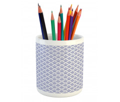 Monochrome Damask Leaves Pencil Pen Holder