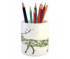 Garden Deer Celebration Pencil Pen Holder