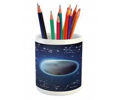 Zodiac Signs Around Moon Pencil Pen Holder