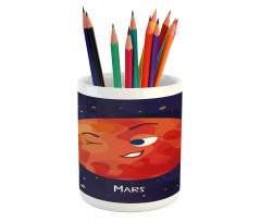 Mars Cartoon Character Pencil Pen Holder