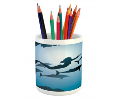 Mermaid and Dolphins Pencil Pen Holder