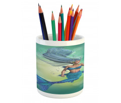 Mermaids Swimming Pencil Pen Holder