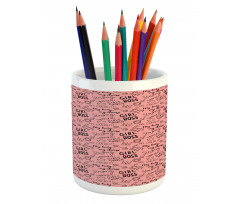 Feminism Themed Wording Pencil Pen Holder