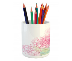 Grunge Paint Art Flowers Pencil Pen Holder