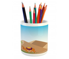 Sand Hills a Camel and a Tree Pencil Pen Holder