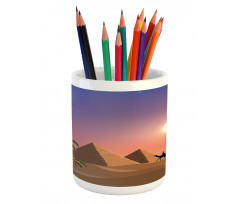 Caravan Camels Desert Scene Pencil Pen Holder