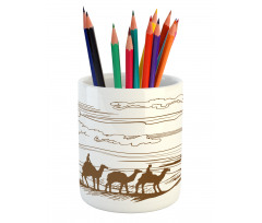 Sketchy Hand Drawn Camels Pencil Pen Holder