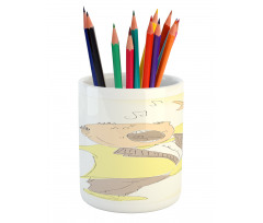 Singing Man Pastel Sketch Pencil Pen Holder