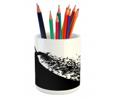 Black and White Singer Woman Pencil Pen Holder