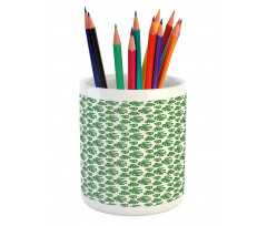 Detailed Drawn Leaves Pencil Pen Holder