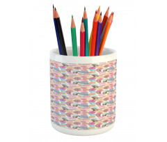 Colorful Doodle Leaves Pencil Pen Holder