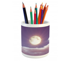 Dramatic Moon and Clouds Pencil Pen Holder