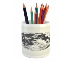 Detailed Sketchy Moon Pencil Pen Holder