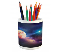 Cosmic Scene with Planets Pencil Pen Holder