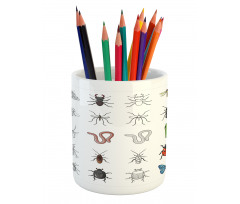 Colored Outline Creatures Pencil Pen Holder