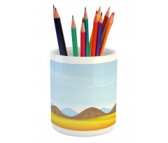 Cactus Plants Mountains Desert Pencil Pen Holder