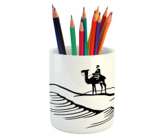 Monochromatic Man on Camel Pencil Pen Holder