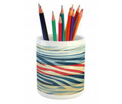Country Zebra on Wood Pencil Pen Holder