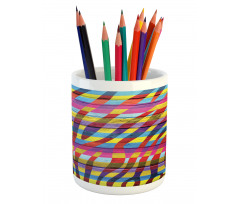 Vibrant Curvy Lines Pencil Pen Holder