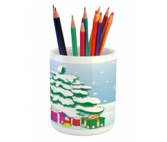 Presents Under a Tree Pencil Pen Holder