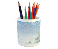 Misty Outdoor Scene Pencil Pen Holder