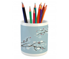 Snowflakes on Branches Pencil Pen Holder