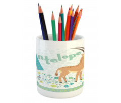 Zoo Alphabet Floral Animal Pencil Pen Holder