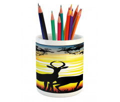 Animals on Sunset Pencil Pen Holder