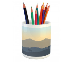 Hills with Open Sky Art Pencil Pen Holder