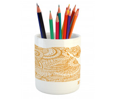 Egypt Map Flower Pencil Pen Holder