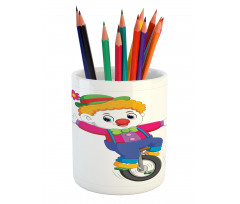 Circus Humorous Boy on Wheel Pencil Pen Holder