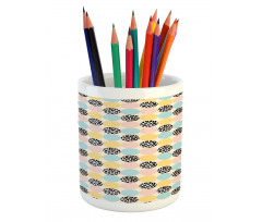 Round Circles Animal Skin Pencil Pen Holder