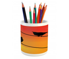 Avian Animal Sunset Pencil Pen Holder