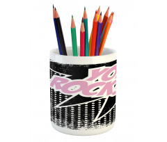 Halftone Style Text Bubble Pencil Pen Holder