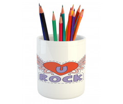 Winged Heart Motivation Pencil Pen Holder