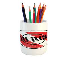 Grunge Look Stamp Graphic Pencil Pen Holder