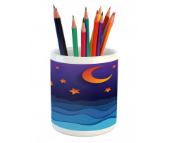 Paper Cut Style Sky Pencil Pen Holder