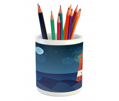 Lighthouse at Night Pencil Pen Holder