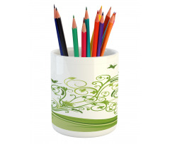 Colorful Botanical Leaves Pencil Pen Holder