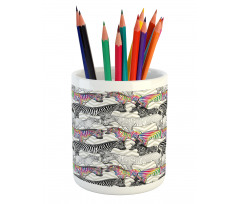 Funky Animal Chevrons Pencil Pen Holder