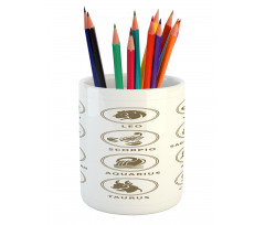 Classic Zodiac Chart Pencil Pen Holder