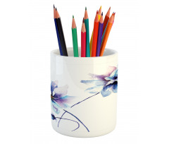 Retro Flowers Pencil Pen Holder