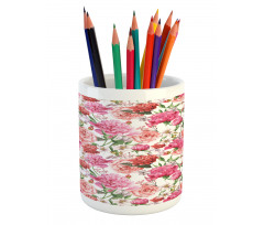 Peonies and Roses Pencil Pen Holder
