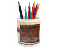 Rusty Wood Door Italian Pencil Pen Holder