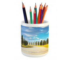 Mediterranean Trees Pencil Pen Holder