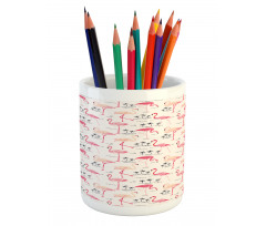 Wild Bird Love Vintage Pencil Pen Holder