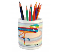 Rainbow Colored Birds Pencil Pen Holder