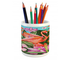 Hibiscus Tropic Flower Pencil Pen Holder